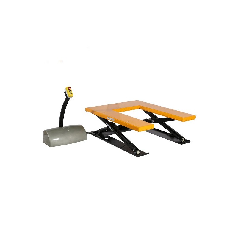 Mesa elevadora en U 1000kg 380V plataforma medio-alta