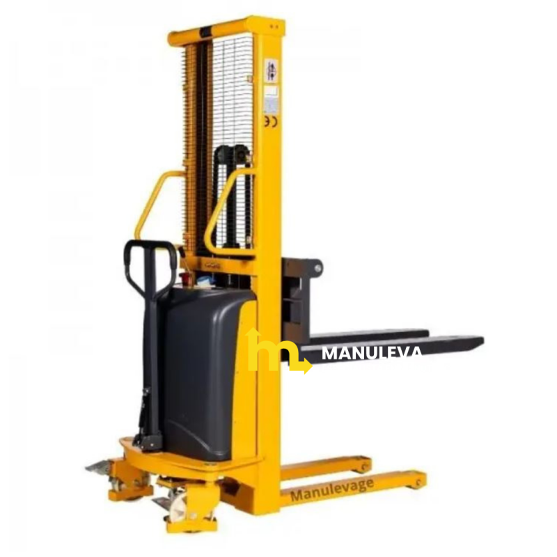 Apilador semi eléctrico 1000kg 1600mm horquillas medio-altas