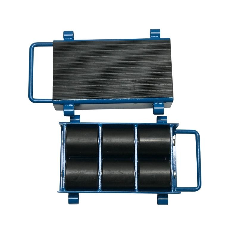 Vista frontal y trasera de los patines de rodillos ajustables 12 toneladas