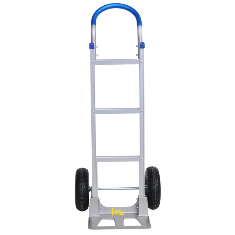 Vista frontal - Carretilla de aluminio con pala fija - 200 kg - ruedas neumáticas