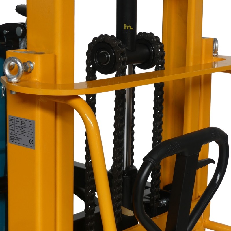 Vista del mastil del apilador volteador de barriles perfil bajo 350 kg - Elevación 1500 mm