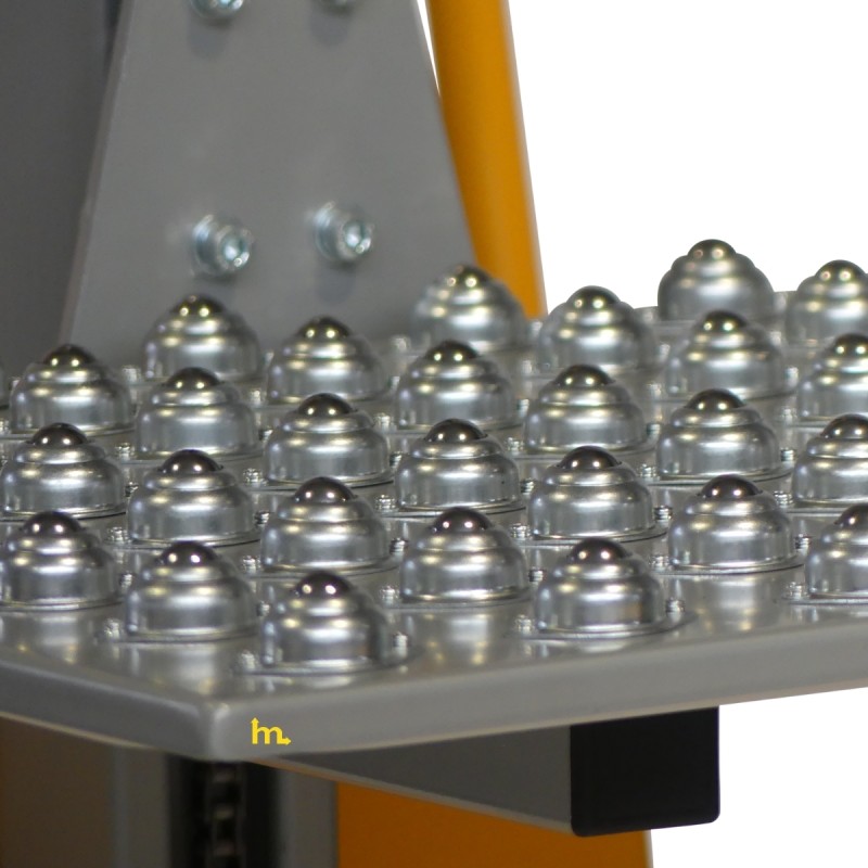 Zoom de la bandeja con bolas de transferencia para apilador puesto de trabajo