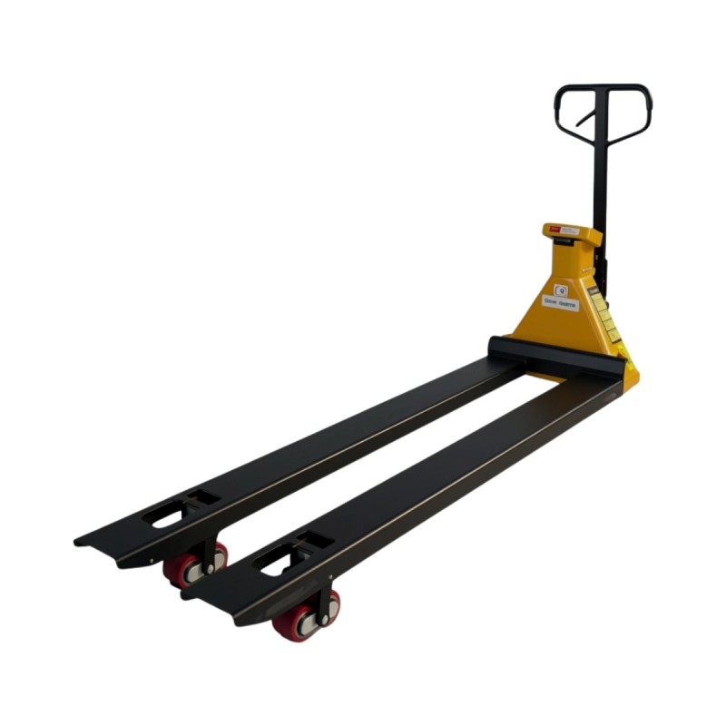 Transpaleta pesadora horquillas largas 1800 mm - Manuleva